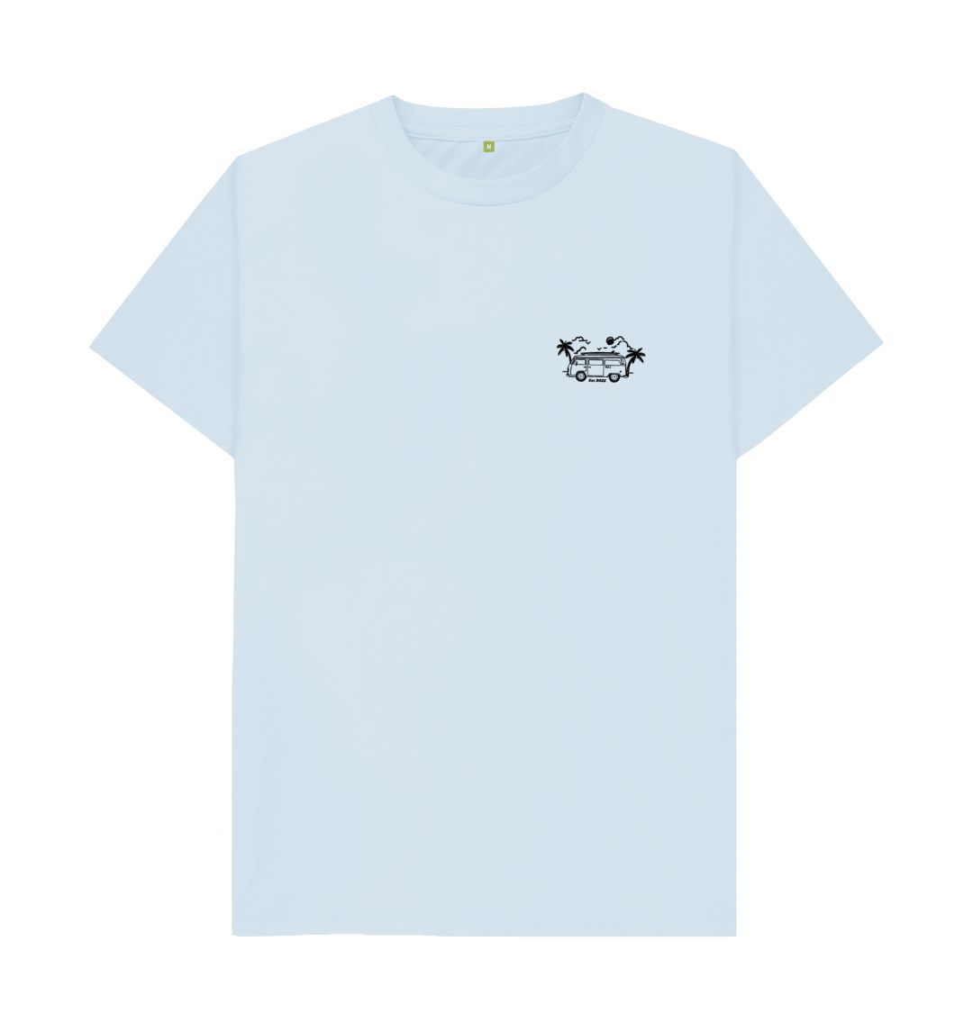 Sky Blue Front Facing Van fitted tee